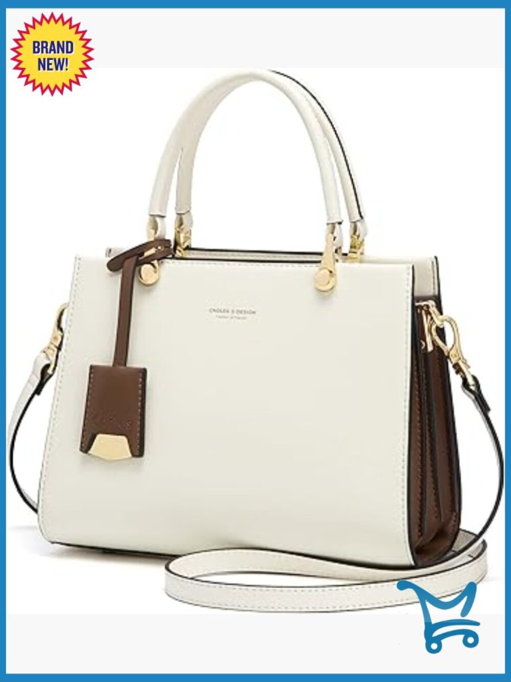 Large Genuine Leather Tote Bag with Adjustable Strap and Multiple Pockets